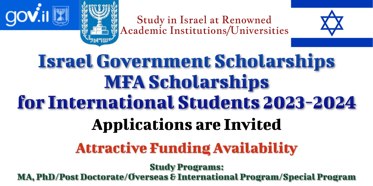 MFA Scholarships for International Students 20232024 in Israel